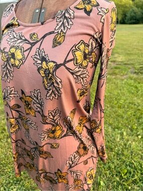 Love & Lemons: Long-Sleeve Scoop Neck Dress in Dusty Rose